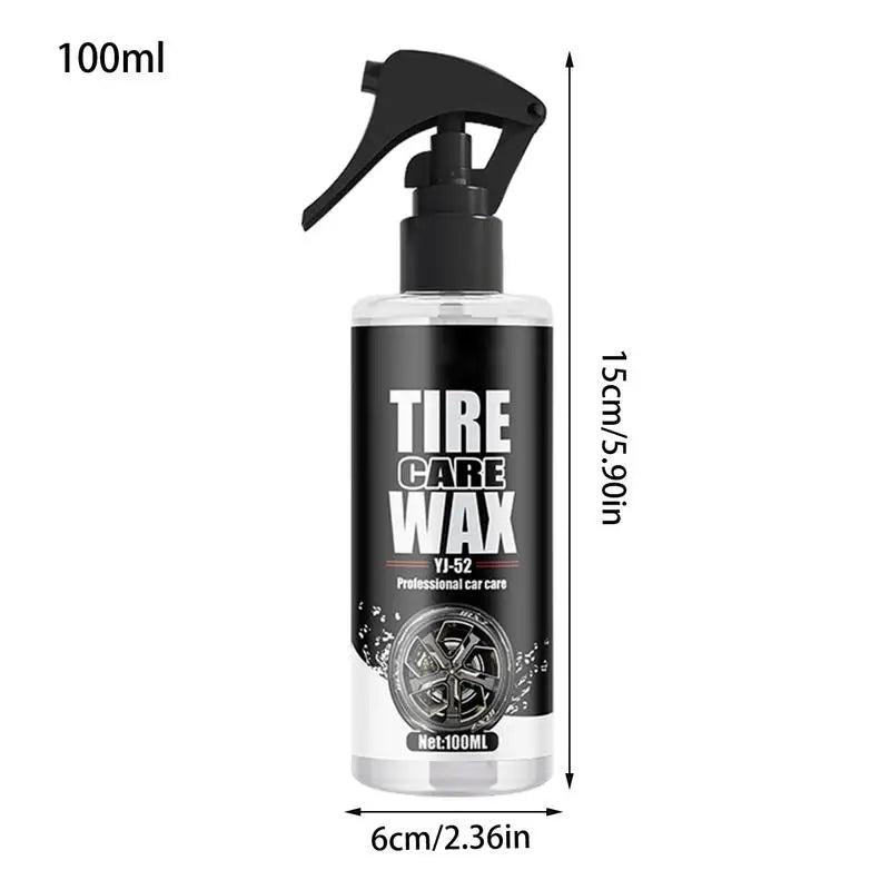 Car Tire Shine Wax - Waterproof Tire Polish & Refurbishment Coating | 3.38oz for Car, Truck, and Rubber Trim Protection