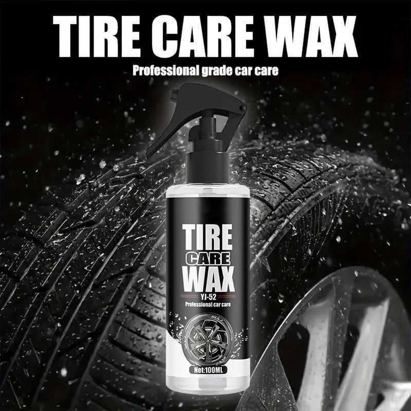 Car Tire Shine Wax - Waterproof Tire Polish & Refurbishment Coating | 3.38oz for Car, Truck, and Rubber Trim Protection