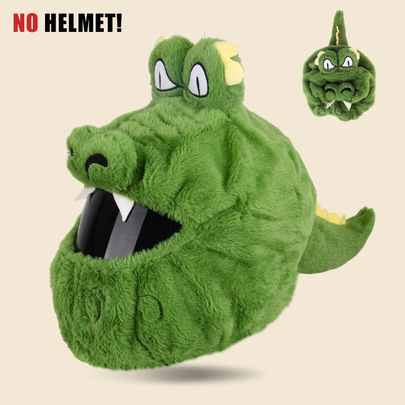 Trendy Cartoon Plush Helmet Cover – Fluffy Protective Headgear Cover for Motorcycle Full-Face Helmets