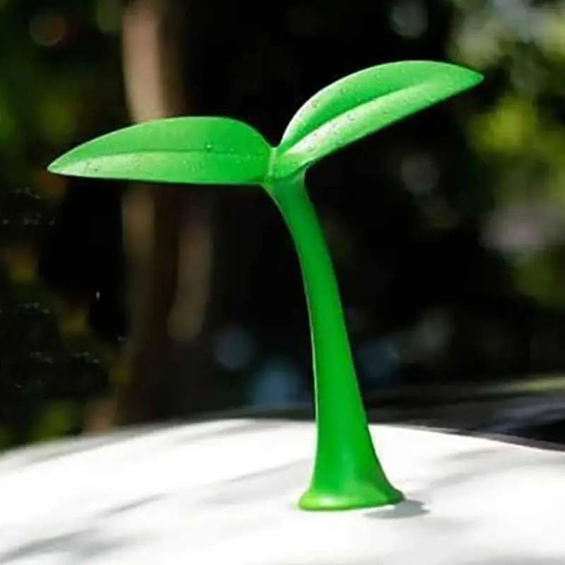 3D Green Sprout Car Roof Decoration Sticker – Unique Anti-Collision Ornament for Exterior Styling