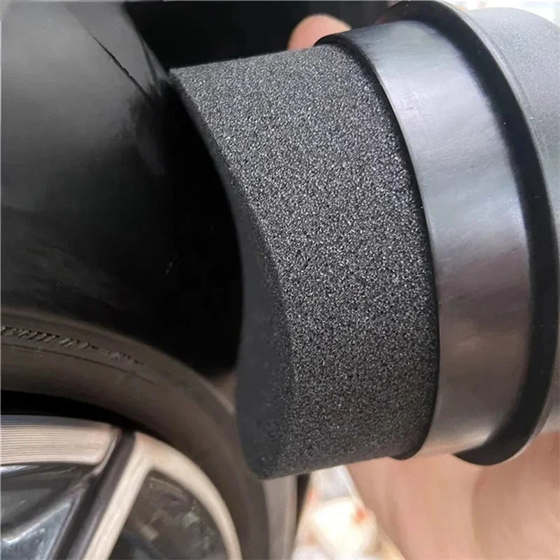 Car Tire Waxing Sponge with Lid - Curved Wax Applicator Pad for Easy Tire Cleaning & Detailing